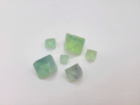 Green Fluorite Raw Crystal Pieces x6
