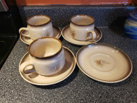 Denby Memories 3 Cups and 4 Saucers