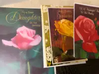 BIRTHDAY CARDS x 5, RETRO, mother, daughter, sister, grandma