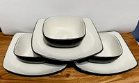 HEARTHSTONE CORELLE SQUARE DINNERWARE PLATES AND BOWLS, NEW -$20