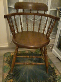 Antique Penny Seat Carver Chair