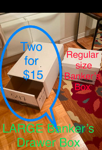 HUGE, STEEL frame Bankers box with drawer (stackable) 2 for $15!