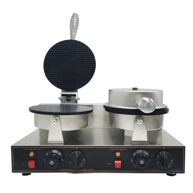 110V Double Station Ice Cream Cone Waffle Maker Machine 02270864661853617667120