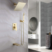 #ROVARD Brushed Gold Bathtub and Shower Faucet Set