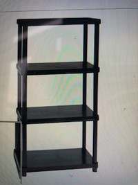4 Shelf  Storage Unit Waterproof Black Resin - Assembled