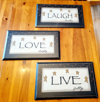 Home Decor Solid Wood Pictures "Live Love Laugh" in excellent co