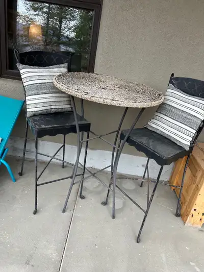 Deck Bistro style Metal chairs and Table, View more