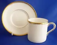 Royal Worcester "VICEROY GOLD" Espresso Cup & Saucer Set