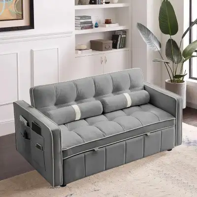 Brand New Pull Out Sleeper Sofa Bed In Velvet Upholstery Sale, View more