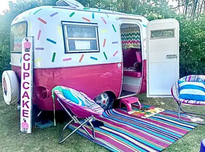 Cupcake is the Most Gorgeous Boler Ever!!! She has brand new tires, rechargeable led motion sensor l...