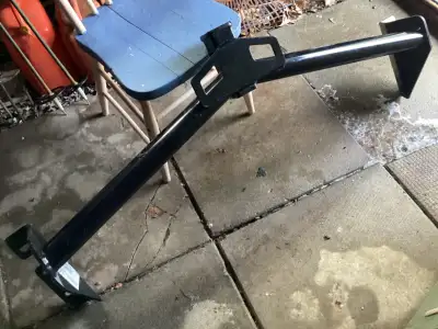 Heavy steel, USA made, not sure type of truck. Approx. 53” bolt holes to bolt holes.