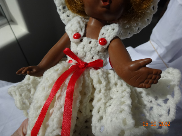 Doll, brown skinned, 12 inch, cutest, dee cee,crochetted outfit in Toys & Games in Kelowna - Image 4