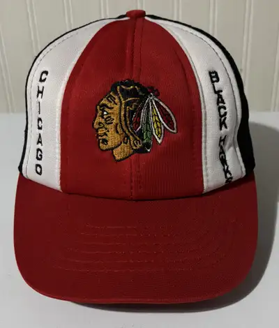 Vintage Chicago Blackhawks AJD Lucky Stripes Cap (PRICE REDUCED), View more