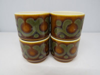 Vintage set of 4 Hornsea Bronte pottery egg cups England 1970s