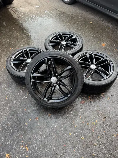 Winter Audi rims and tire set of 4 18 Inch Audi rims S line rims Audi wheels • Set of 4 • 5x112 Bolt...