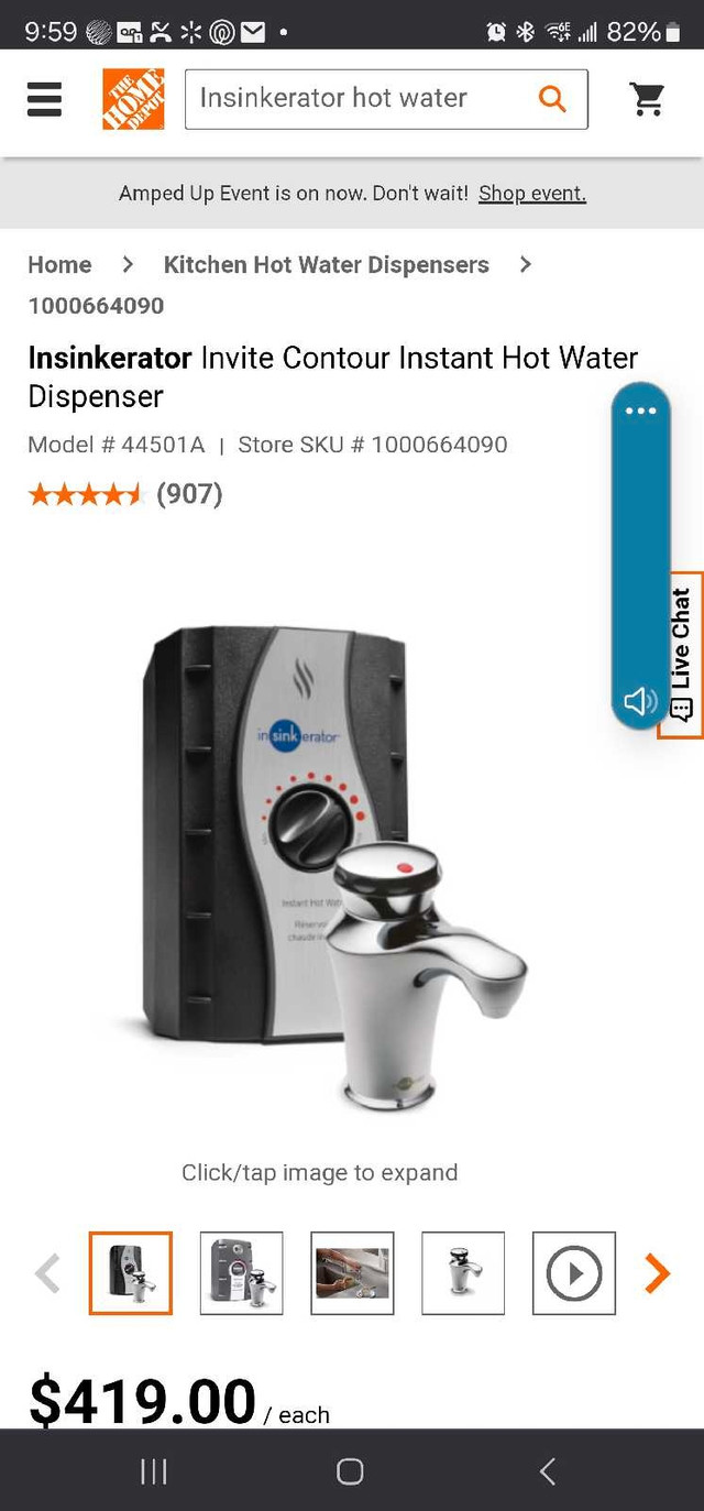 Instant Hot Water Tap Dispenser - Insinkerator in Plumbing, Sinks, Toilets & Showers in Kawartha Lakes - Image 3