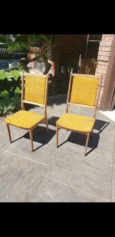 Teak Mid-Century Modern Mustard Yellow Dining Chairs, View more