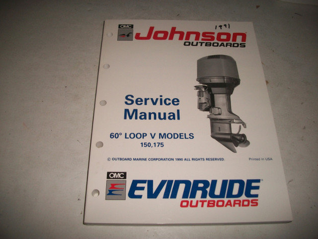 1991 JOHNSON-EVINRUDE SERVICE SHOP MANUALS in Boat Parts, Trailers & Accessories in Belleville - Image 4
