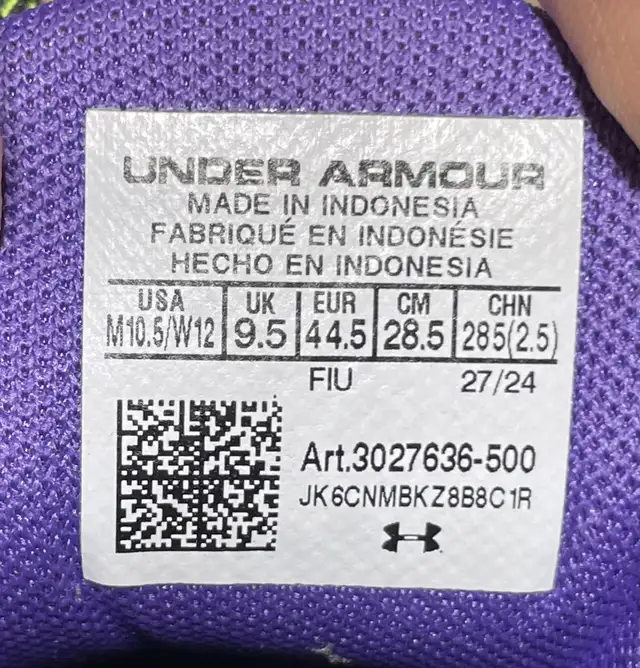 Under Armour Curry Splash 24 Size 10.5 Purple Green 3027636-500 in Men's Shoes in Kitchener / Waterloo - Image 6