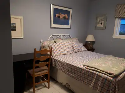 Room and bath for rent in a private, quiet, non-smoking house with one cat. Room is furnished and we...