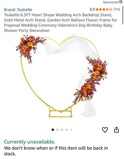 Heart Shape Wedding Arch Backdrop , View more