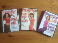 PREVENTION FITNESS SYSTEMS - 3 DANCE DVD 'S -DANCE & LOSE WEIGHT