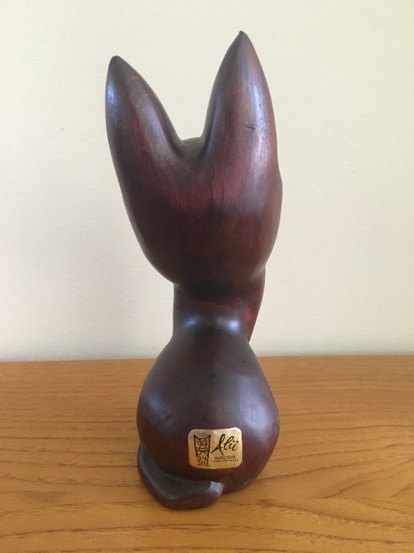 Vintage Alii Wooden Carved Cat Made in Hawaii Arts & Collectibles