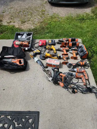 I have an assortment of dewalt, Ridgid and milwaukee corded and cordless tools to clear out. All in...