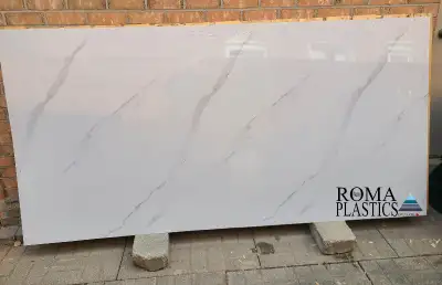 4 X 8 FT, 3mm Wall Panels. Looks like Marble, Porcelain Quartz Slab. 100% waterproof, very high qual...