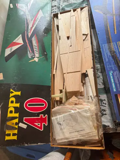 Unbuilt boxed MK Happy 40 Balsa Wood RC Plane Looking for anyone who collects or builds! Everything...