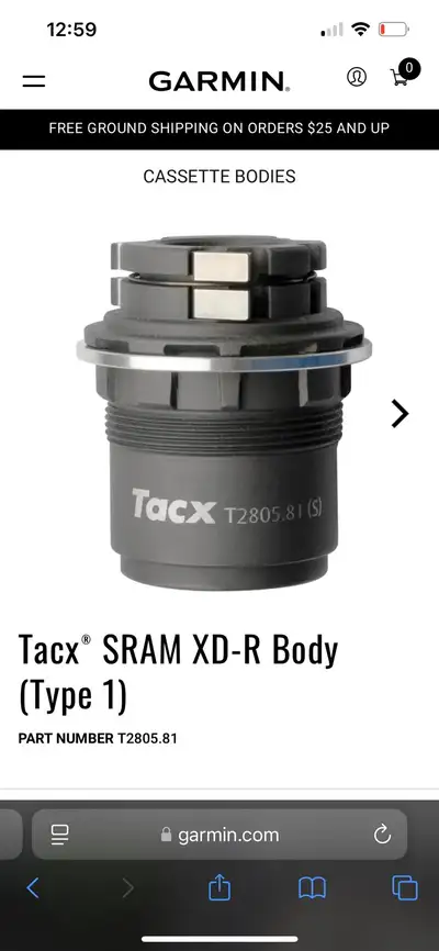 Tacx Sram XD-R Body Hub, View more