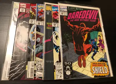 For sale: Daredevil lot of 7 comic books including issues 298-300,305,318,323,324. There are no bags...