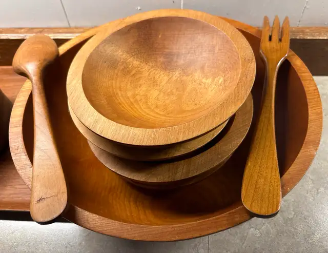 MCM Baribocraft Canada Solid Maple Salad Set (7 Pieces)  