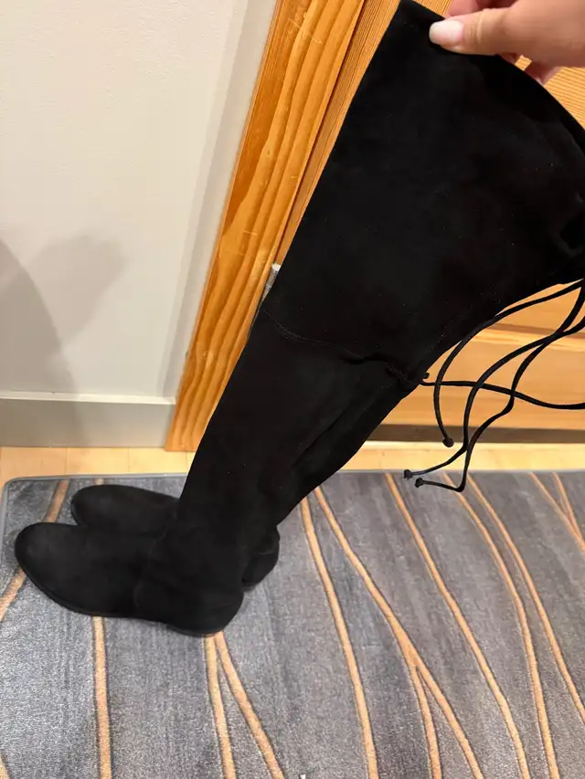 Stuart Weitzman LOWLAND Black Suede Over-the-Knee Boots US 7.5