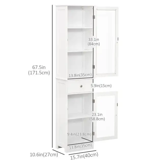 Tall Bathroom Cabinet. White Color in Bathwares in Markham / York Region - Image 4