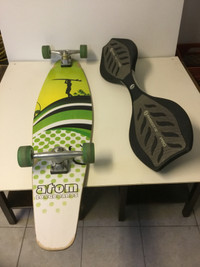 Atom Longboard Kick Tail, Razor Ripstik Castor/Wave Board