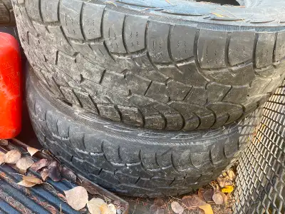 PRICE TEDUCED: Set of 4 Motomaster All Terrain mud and snow 245/70 R17” tires. One season left on th...