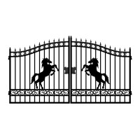 14FT Driverway Iron Gate (œuvre d'art "cheval")