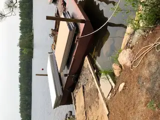 Custom Build - 2020 Used 20 foot X 8 foot barge with angled bow. Newly installed 4X4 stantions on si...