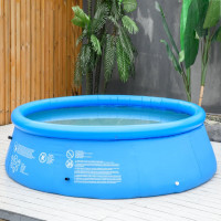Inflatable Swimming Pool Family-Sized Blow Up Pool Round Paddlin