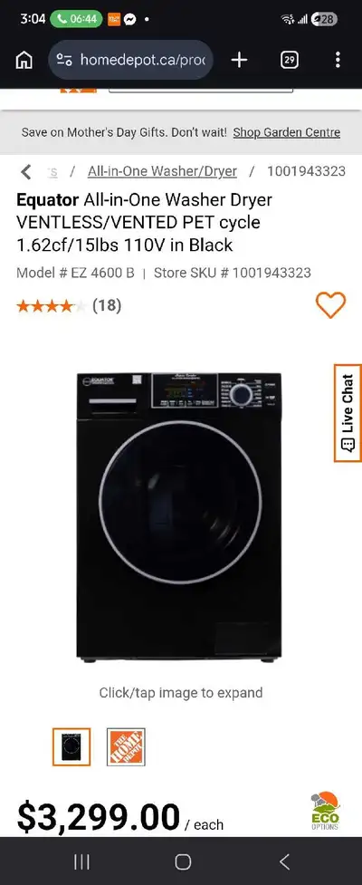 Equator Washer + Dryer, View more