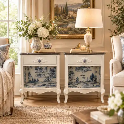Refinished DesignerFrenchProvincial Nightstands/End Tables, View more