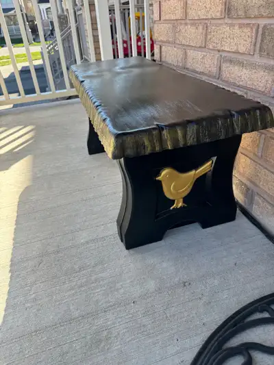 New custom hand made luxury concrete bench painted and sealed contact for any info thanks.black and...