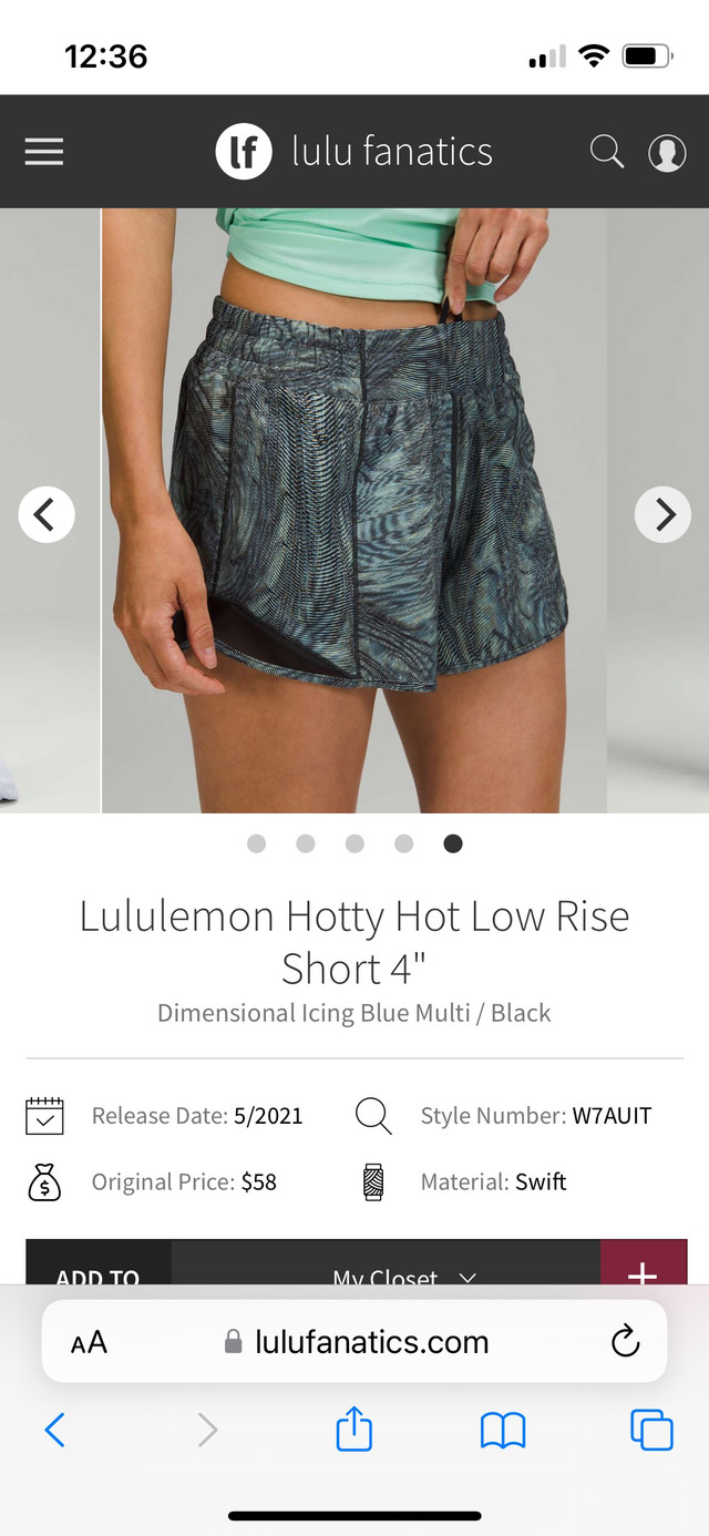 Lululemon Hotty Hot Short Low Rise Short 4” size 4T in Women's - Bottoms in Napanee