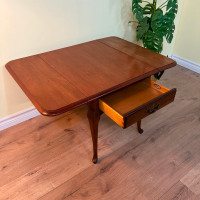 Vintage Brandt Solid Walnut Drop Leaf Side Table
