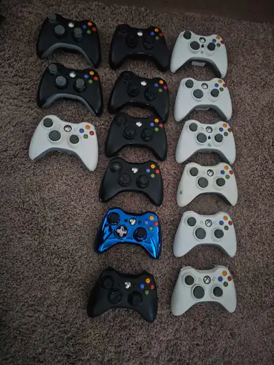 -Xbox 360 Controllers $20 Each -Blue Limited Edition Controller $30 -Wired Controllers $15 Each -Key...