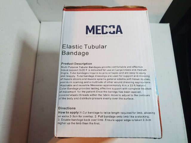 Medca elastic tubular bandage size F 4in x 33ft brand new dans Autre  à Ouest de l’Île - Image 2