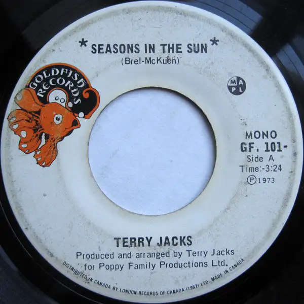 Terry Jacks 1973 single 45 RPM 7 inch single Seasons In The Sun in CDs, DVDs & Blu-ray in Markham / York Region - Image 3