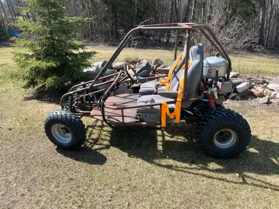 Custom tube frame buggy, 1983 Honda 200 atc motor, 4 speed, electric start. Needs brake system and a...