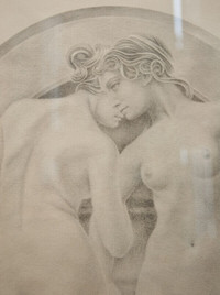 Large John S. Bannister Neoclassical Nudes Etching - Canadian,